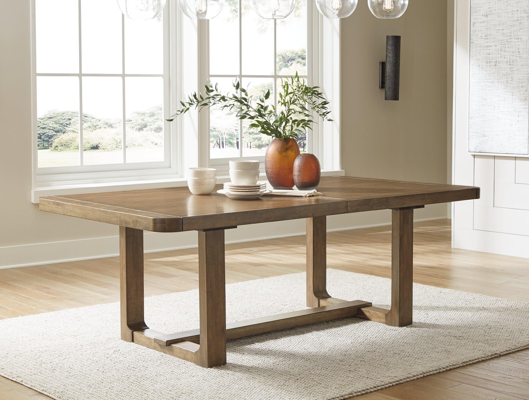 Cabalynn Light Brown Dining Extension Table - Ella Furniture