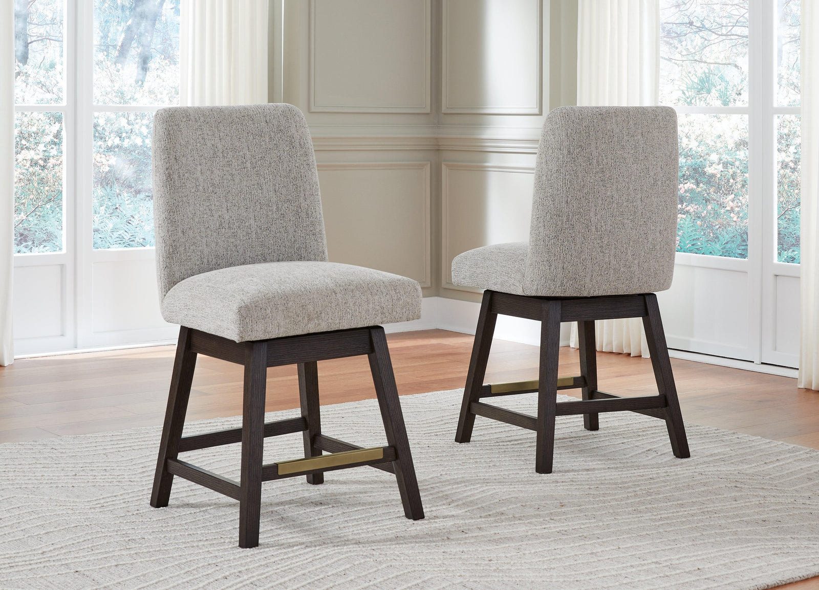 Burkhaus Beige/Dark Brown Counter Height Barstool