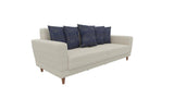 Dolce Cream/blue 3-Seater Sofa Bed - Ella Furniture