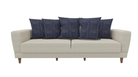 Dolce Cream/blue 3-Seater Sofa Bed - Ella Furniture