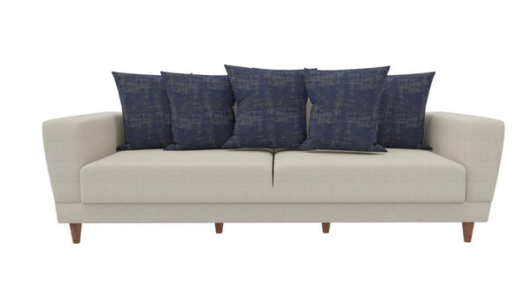 Dolce Cream/blue 3-Seater Sofa Bed - Ella Furniture