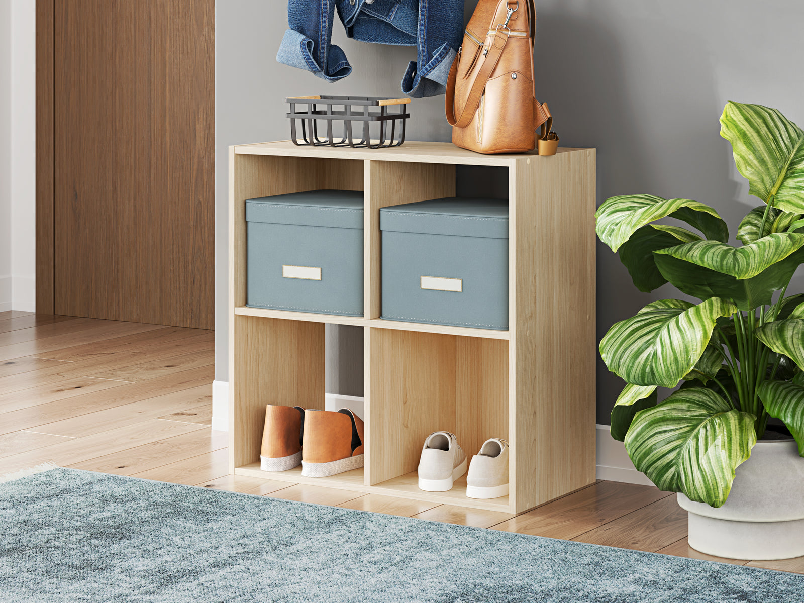 Piperton Tan Four Cube Organizer