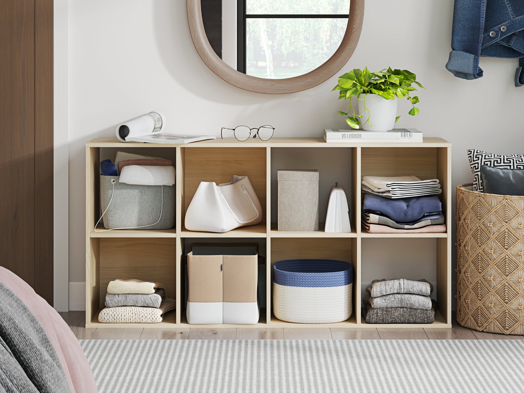 Piperton Tan Eight Cube Organizer