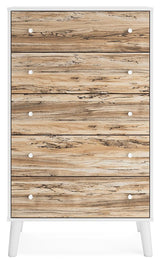 Piperton Two-tone Brown/white Chest Of Drawers - Ella Furniture
