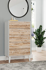 Piperton Two-tone Brown/white Chest Of Drawers - Ella Furniture