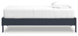 Simmenfort Navy Blue Twin Platform Bed