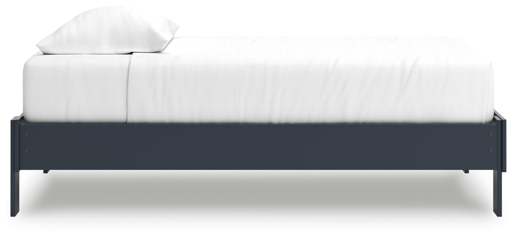Simmenfort Navy Blue Twin Platform Bed