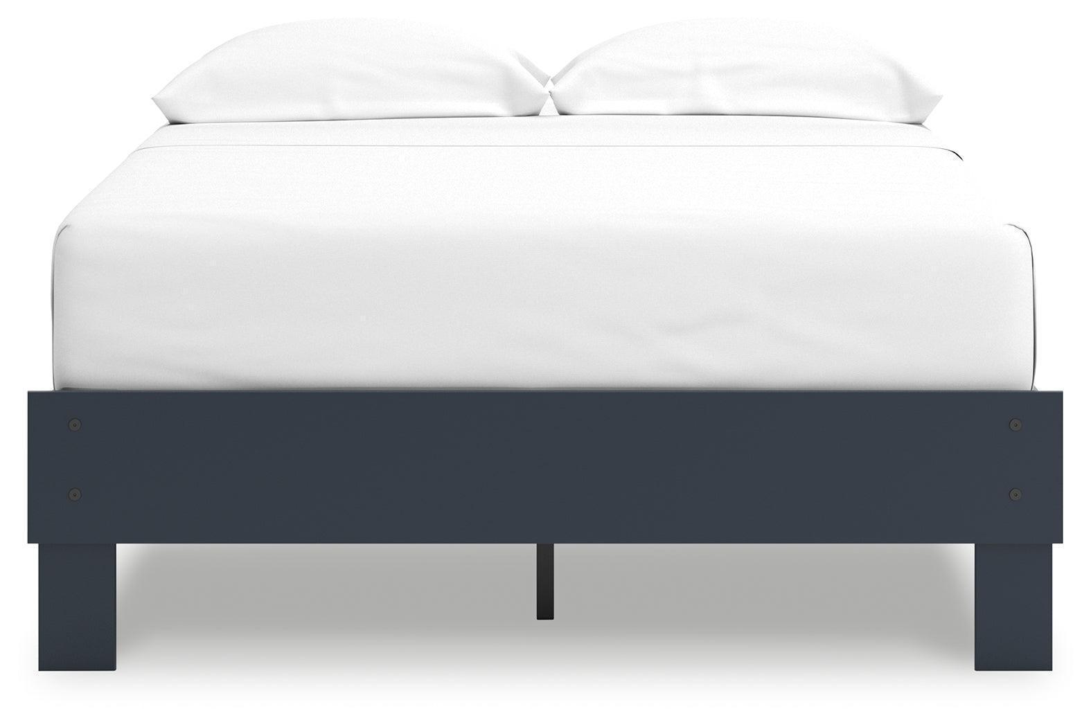 Simmenfort Navy Blue Full Platform Bed