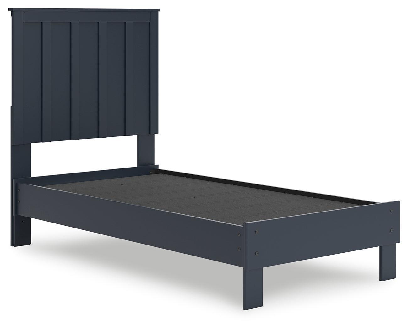 Simmenfort Navy Blue Twin Platform Bed