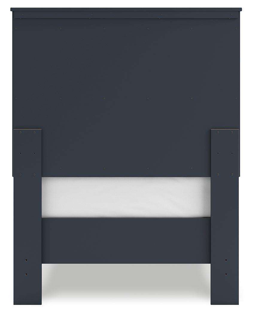 Simmenfort Navy Blue Twin Platform Bed