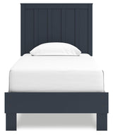 Simmenfort Navy Blue Twin Platform Bed