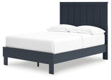 Simmenfort Navy Blue Full Platform Bed