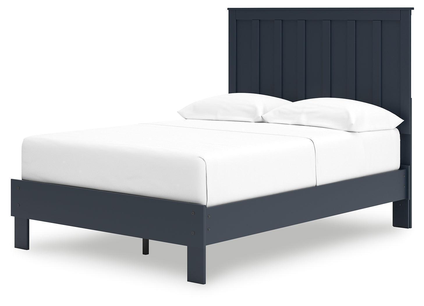 Simmenfort Navy Blue Full Platform Bed
