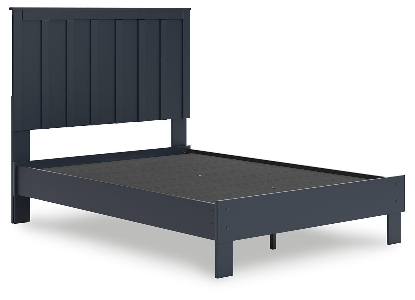 Simmenfort Navy Blue Full Platform Bed