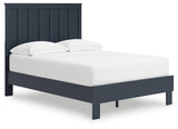 Simmenfort Navy Blue Full Platform Bed