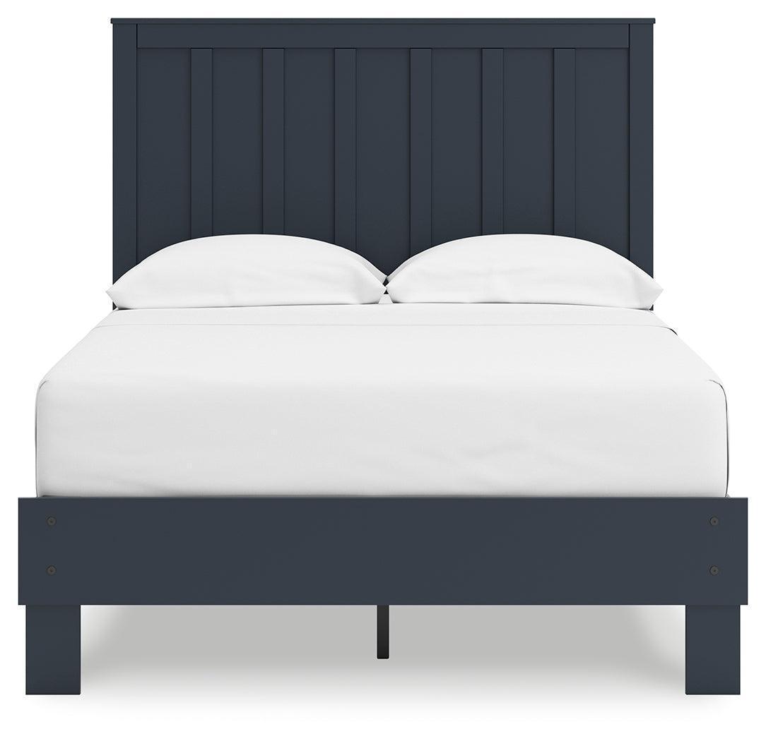 Simmenfort Navy Blue Full Platform Bed