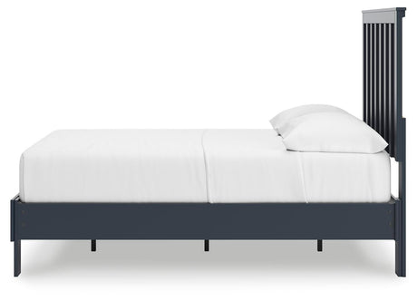 Simmenfort Navy Blue Full Platform Bed view 4