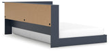 Simmenfort Navy Blue Twin Bookcase Storage Bed