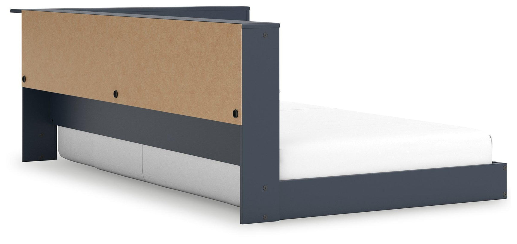 Simmenfort Navy Blue Twin Bookcase Storage Bed