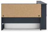 Simmenfort Navy Blue Twin Bookcase Storage Bed