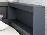 Simmenfort Navy Blue Twin Bookcase Storage Bed