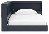 Simmenfort Navy Blue Twin Bookcase Storage Bed