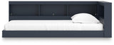 Simmenfort Navy Blue Twin Bookcase Storage Bed
