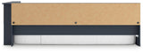 Simmenfort Navy Blue Twin Bookcase Storage Bed
