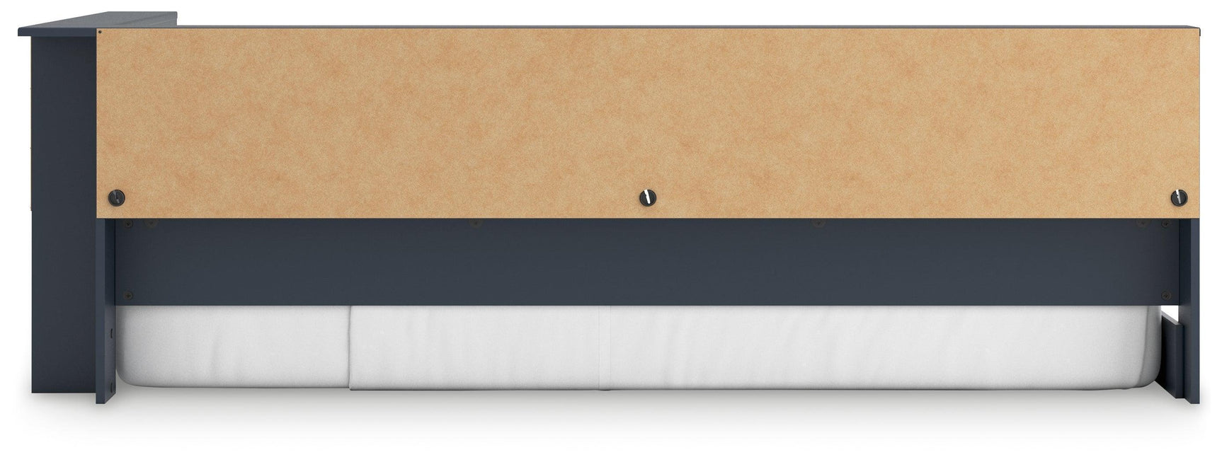 Simmenfort Navy Blue Twin Bookcase Storage Bed