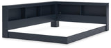 Simmenfort Navy Blue Full Bookcase Storage Bed