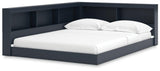 Simmenfort Navy Blue Full Bookcase Storage Bed