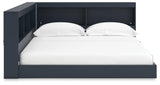 Simmenfort Navy Blue Full Bookcase Storage Bed