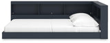 Simmenfort Navy Blue Full Bookcase Storage Bed