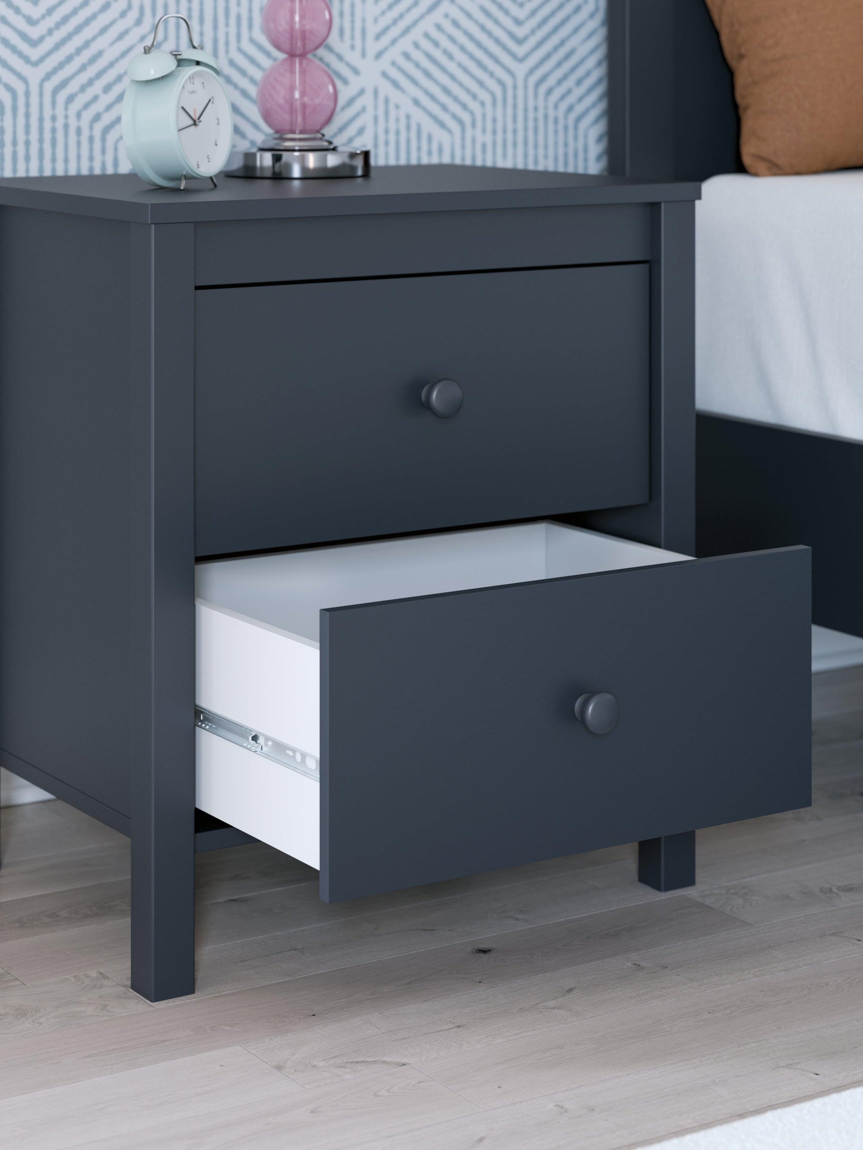 Simmenfort Navy Blue Nightstand