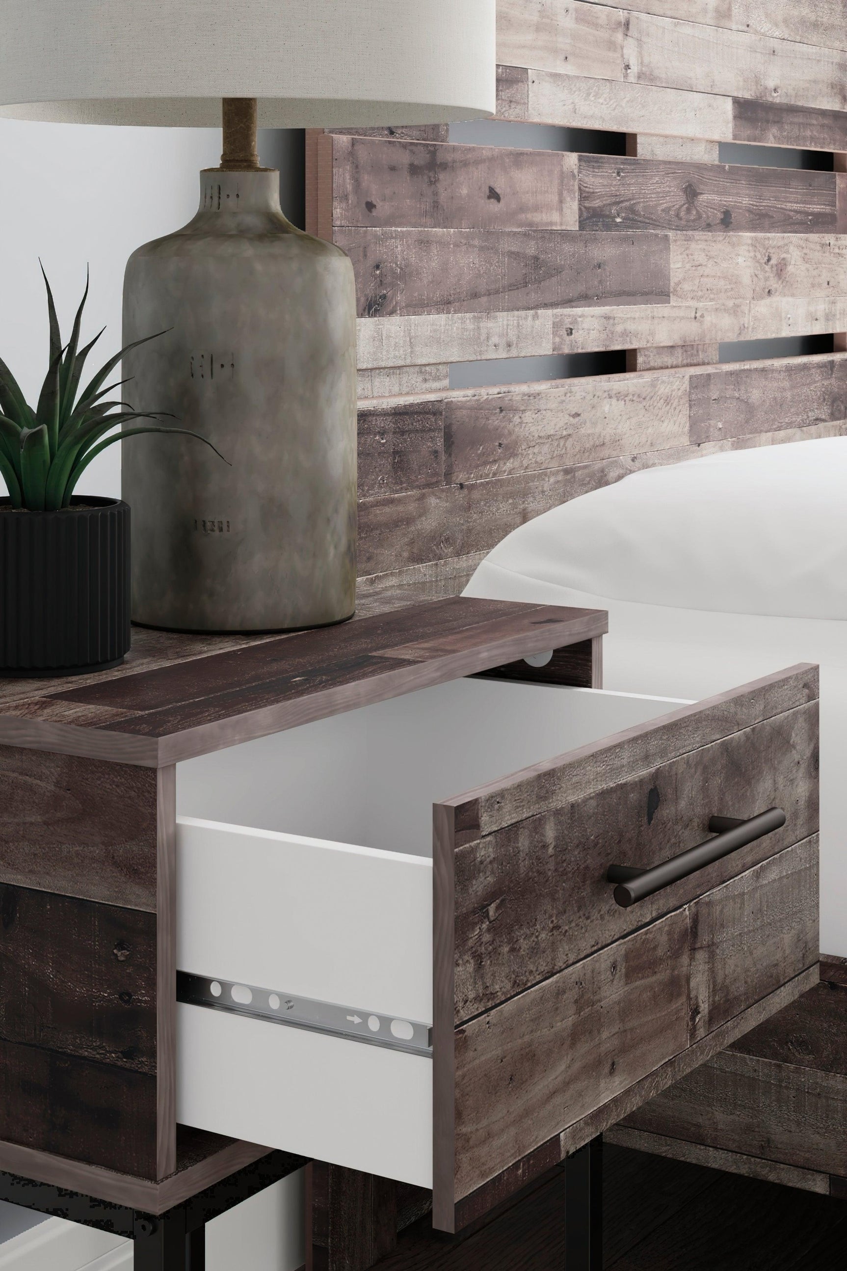 Neilsville Multi Gray Nightstand - Ella Furniture