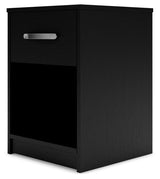 Finch Black Nightstand angled view