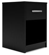 Finch Black Nightstand angled view