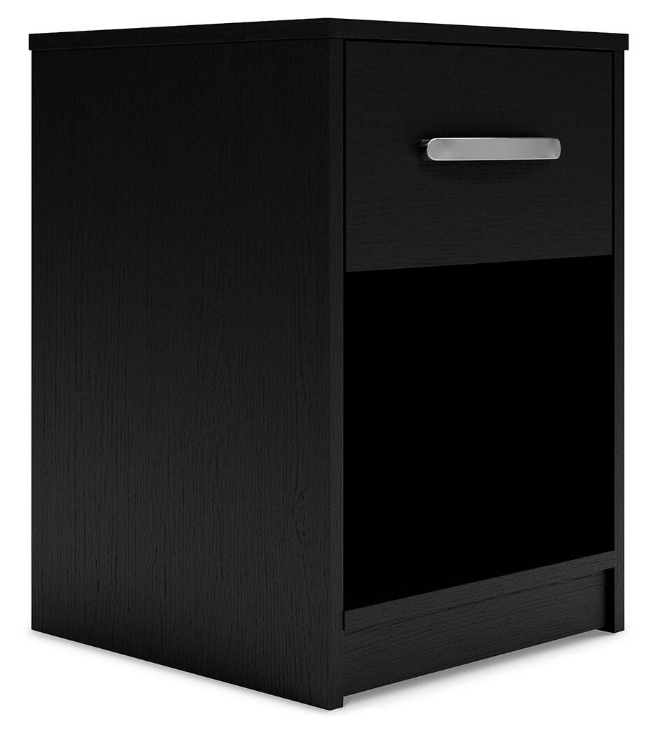 Finch Black Nightstand angled view