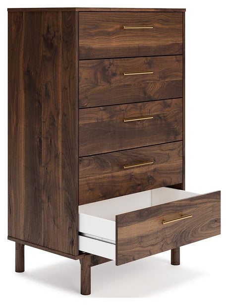 Calverson Mocha Chest Of Drawers - Ella Furniture