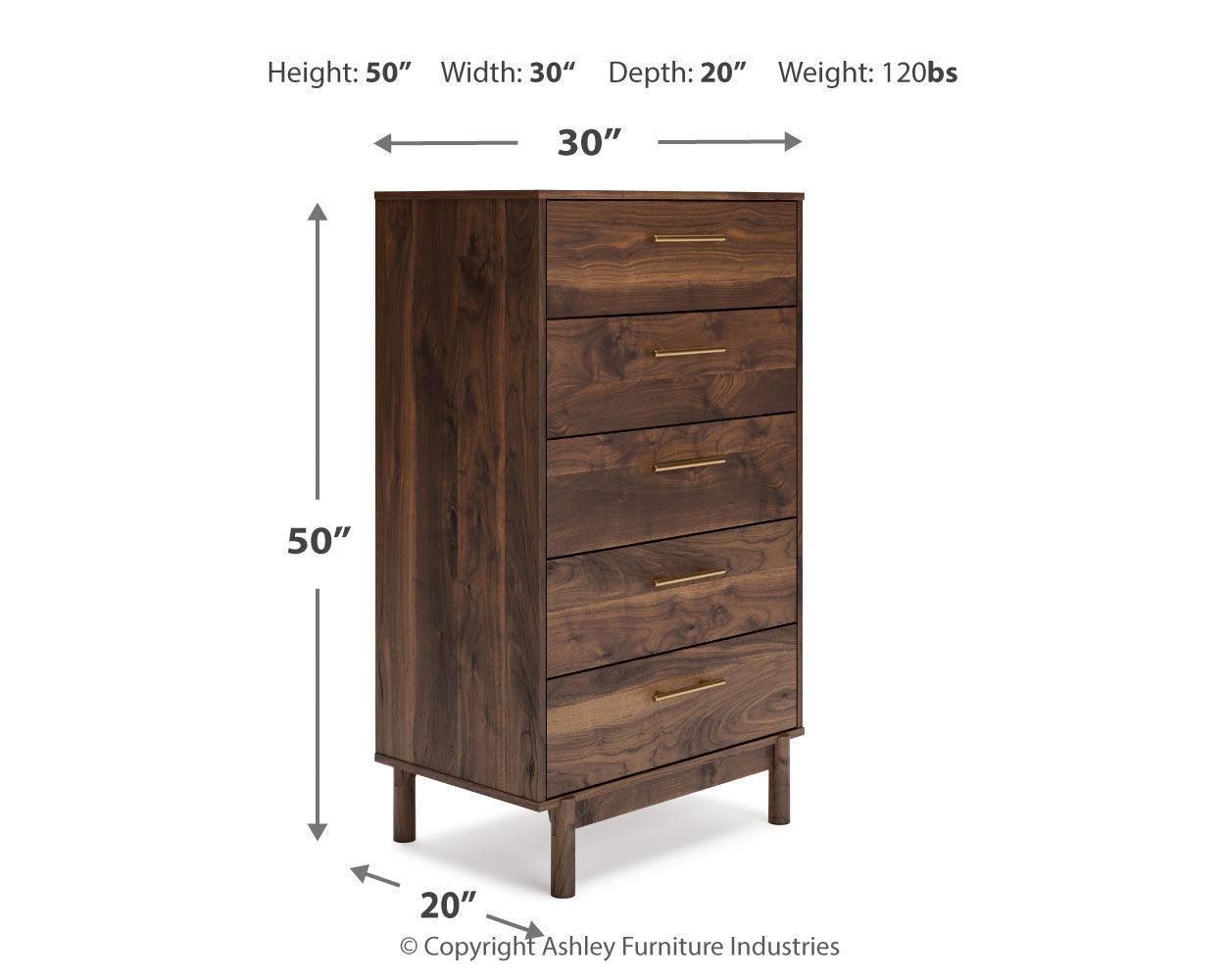 Calverson Mocha Chest Of Drawers - Ella Furniture