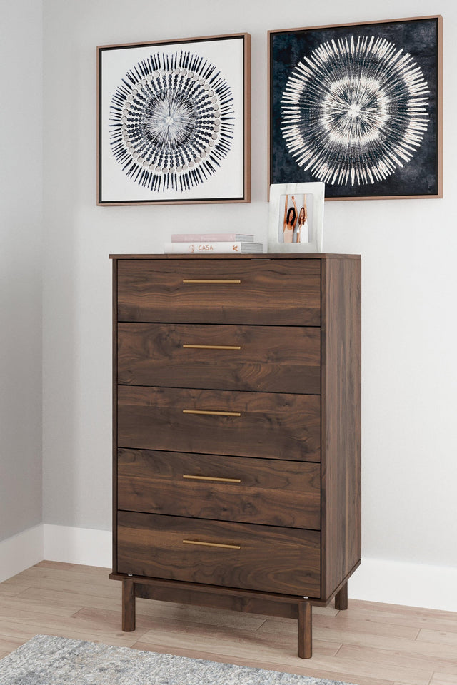 Calverson Mocha Chest Of Drawers - Ella Furniture