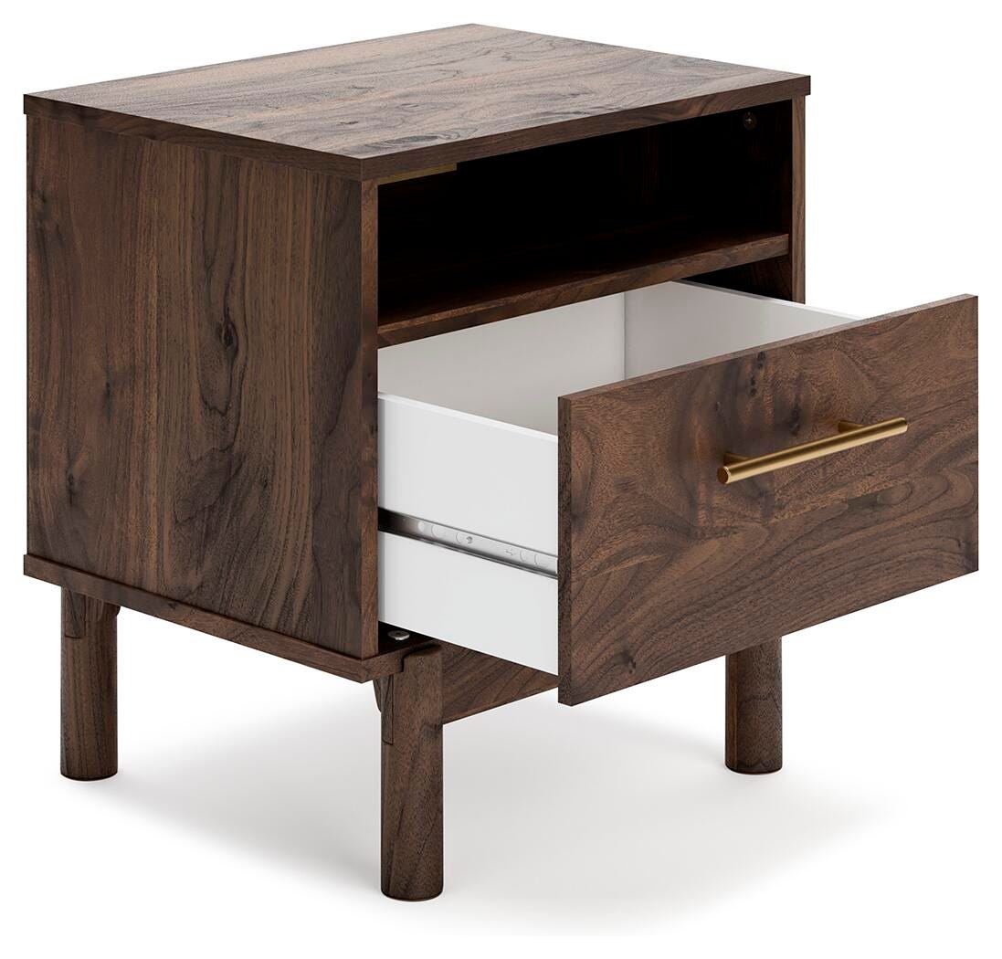 Calverson Mocha Nightstand angled view