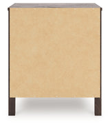 Calverson Mocha Nightstand with Open Cubby and Drawer