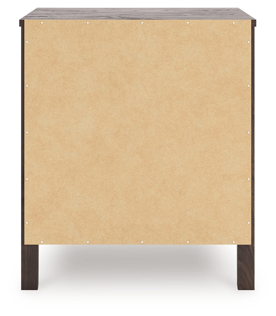 Calverson Mocha Nightstand with Open Cubby and Drawer