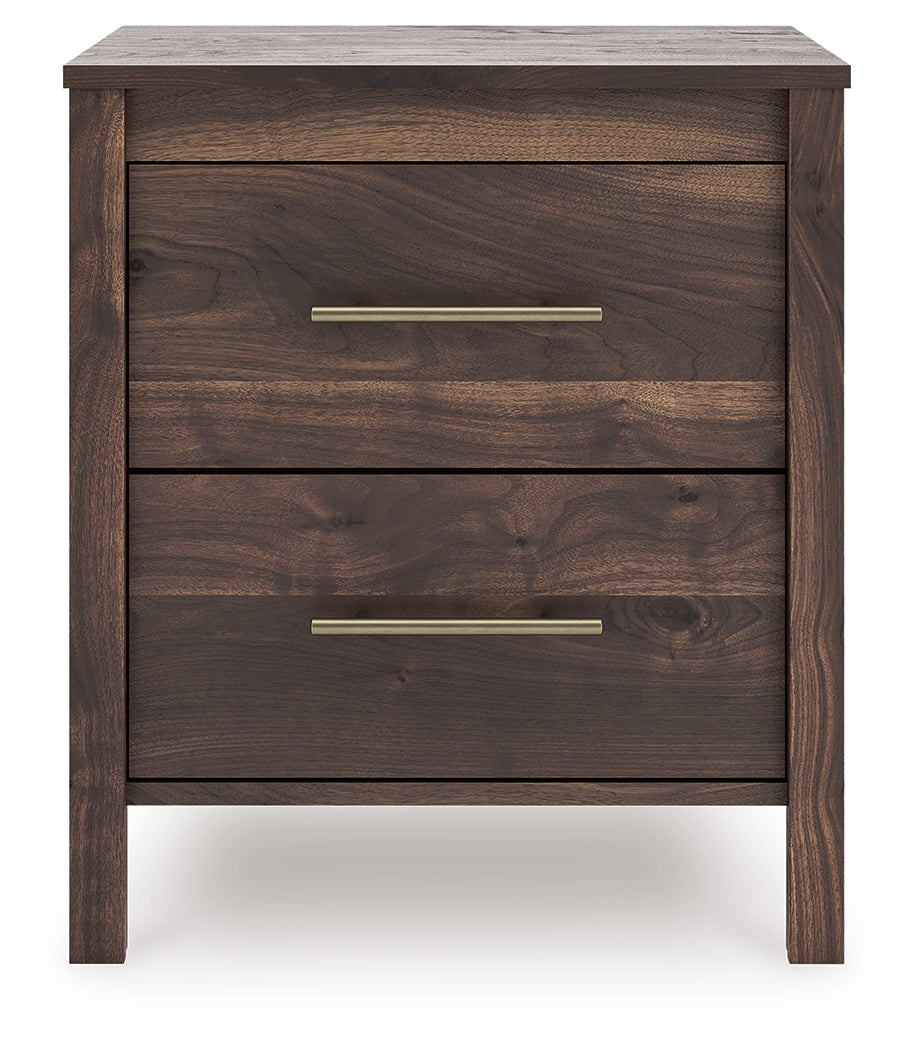 Calverson Mocha Nightstand with Open Cubby and Drawer