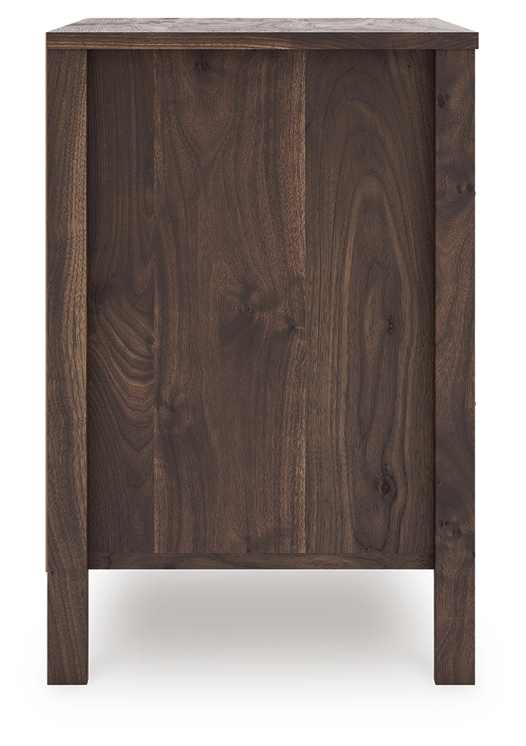 Calverson Mocha Nightstand with Open Cubby and Drawer