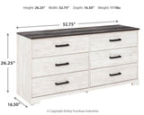 Shawburn Whitewash Charcoal Gray Dresser