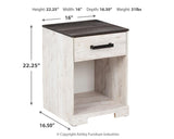 Shawburn Whitewash Charcoal Gray Nightstand