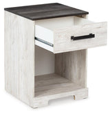 Shawburn Whitewash/charcoal Gray Nightstand - Ella Furniture