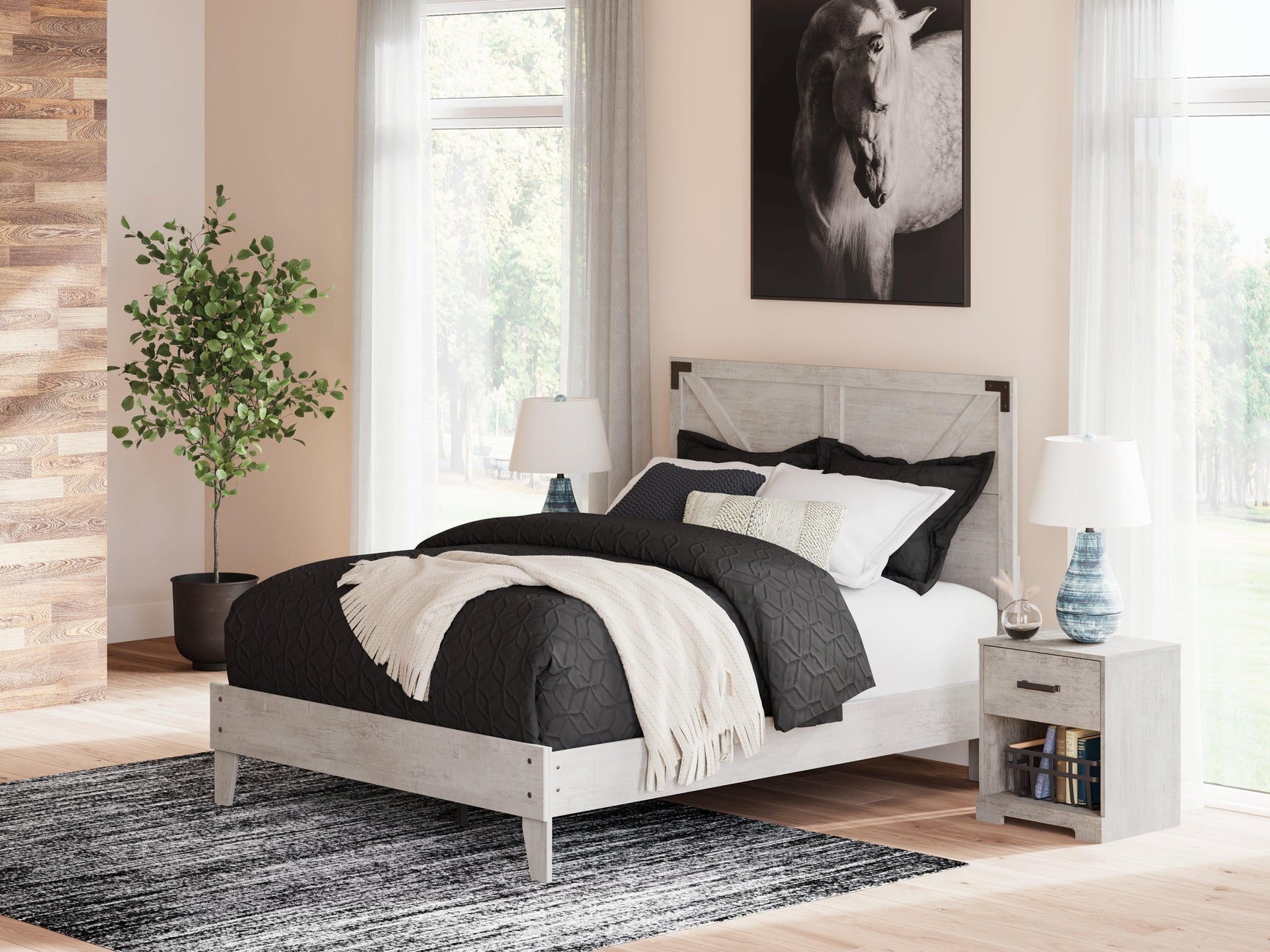 Shawburn Gray Queen Platform Bed